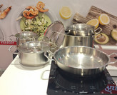 سرویس قابلمه 6 تکه Original Profi Collection درب استیل هتلی فیسلر Fissler