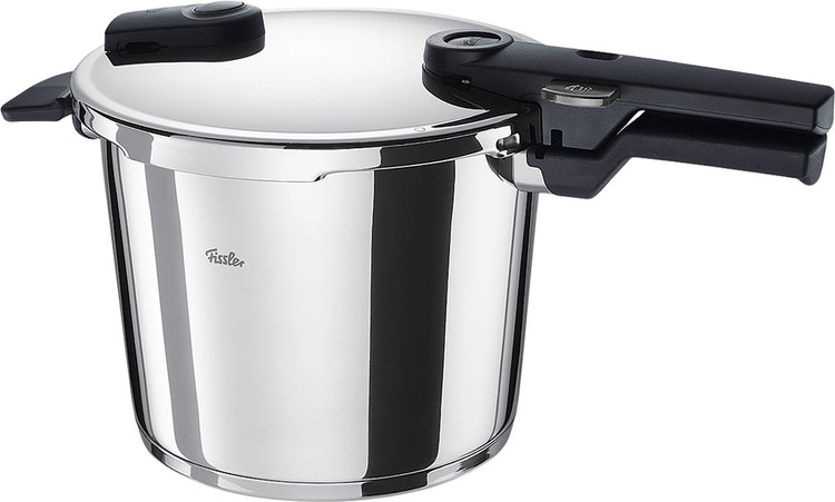 زودپز ويتاكويك 6 ليتر فیسلر مشكي بدنه براق Fissler Vitaquick 6/0 Ltr